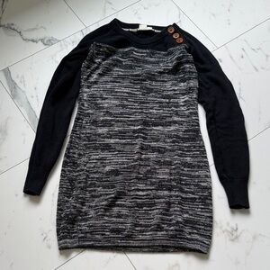 Roxy Black & Gray Knit Sweater Mini Dress